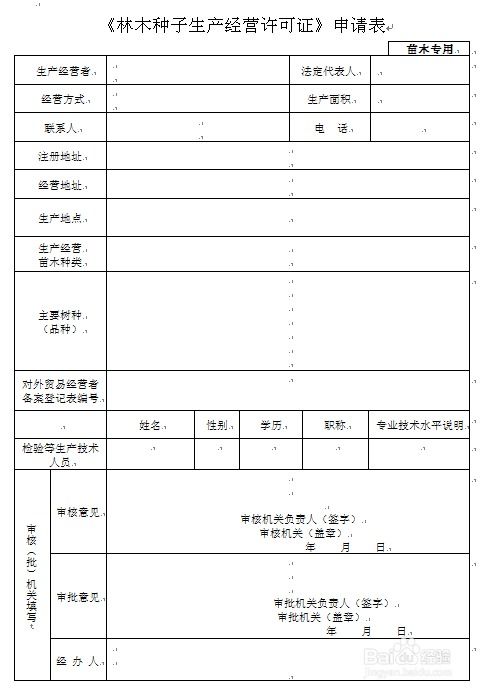 林木種子生產經營許可 辦理流程圖