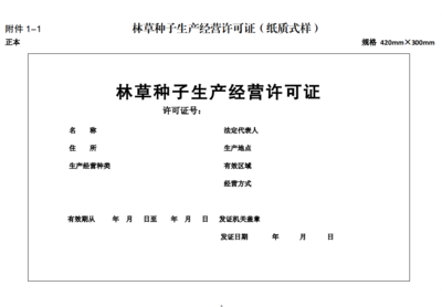 國家林業和草原局啟用新版《林草種子生產經營許可證》